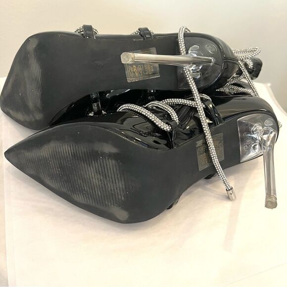 Azalea Wang Dripping in Diamonds Patent Leather Booties Size 9, New without box - Picture 12 of 12